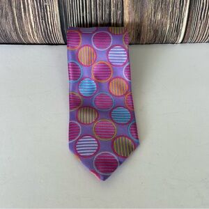 Robert Talbott Purple Tie with Multicolor Circles